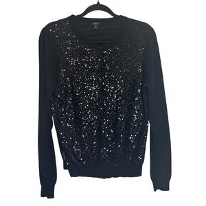 Talbots Black Sequin Medium Cardigan Sweater